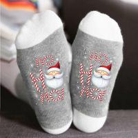 Cotton Christmas Stocking christmas design & unisex & breathable printed Santa Claus : Pair