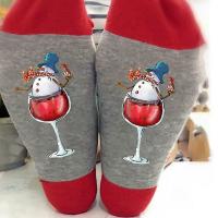 Cotton Christmas Stocking christmas design & unisex & breathable printed Snowman : Pair