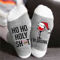 Cotton Christmas Stocking christmas design & sweat absorption & unisex printed letter : Pair