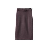 Woollen Cloth Slim & High Waist Package Hip Skirt back split patchwork Solid PC