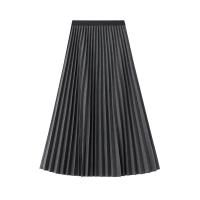 Woollen Cloth Slim & High Waist Maxi Skirt patchwork Solid : PC