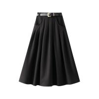 Polyester Slim & High Waist Maxi Skirt patchwork Solid : PC