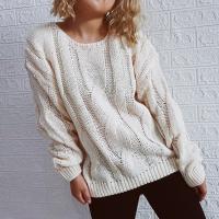 Polyester Slim & long style Women Sweater thermal knitted Others PC