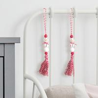 Cotton thread & Wooden Beads Hanging Ornament for home decoration & christmas design PC