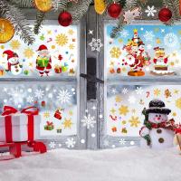 PVC double sided Christmas Wall Stickers nine piece & christmas design Set