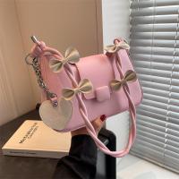 PU Leather Shoulder Bag with hanging ornament & soft surface PC
