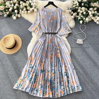 Polyester Waist-controlled & Pleated One-piece Dress slimming : PC
