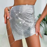 Metal Slim Skirt side slit Solid silver : PC