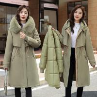 Polyester long style & With Siamese Cap Women Parkas detachable & thermal Solid PC