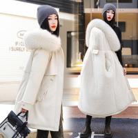 Polyester Women Parkas & with detachable hat & thick fleece Solid PC