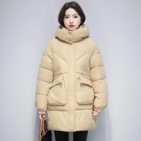 Polyester long style Women Parkas & with detachable hat & thick fleece Solid PC