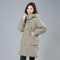 Polyester long style & windproof Women Parkas & with detachable hat Solid PC