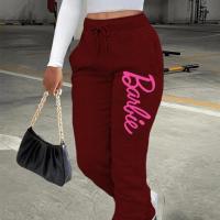 Polyester Plus Size Women Long Trousers & loose printed letter PC
