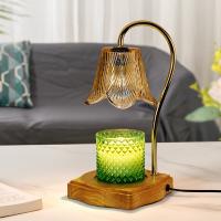 Glass & Solid Wood & Iron adjustable light intensity Fragrance Lamps different power plug style for choose gold PC