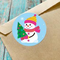 Koperpapier & Drukgevoelige lijm Decoratieve sticker Afgedrukt Sneeuwpop stuk