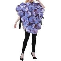 Poliéster Traje de cosplay de las mujeres de halloween, sombrero & parte superior, impreso, patrón de fruta, púrpura, :,  trozo