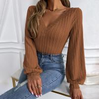Knitted Slim Women Long Sleeve T-shirt Solid PC