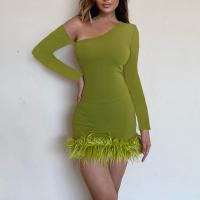 Polyester Slim & High Waist Sexy Package Hip Dresses Solid PC