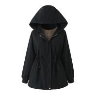 Polyester Women Parkas & loose Solid black PC