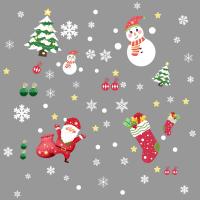PVC double sided Christmas Wall Stickers christmas design & four piece Set