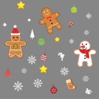 PVC double sided Christmas Wall Stickers christmas design Set