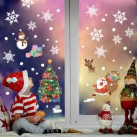 PVC Waterproof Christmas Wall Stickers christmas design & two piece Set