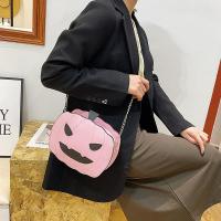 PU Leather Shoulder Bag Halloween Design & with chain & Cute Pumpkin Pattern PC