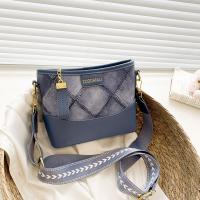 PU Leather Bucket Bag Shoulder Bag large capacity & soft surface Argyle PC