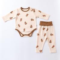 Cation Fabric & Spandex & Polyester Baby Clothes Set Cute & two piece & unisex printed Set