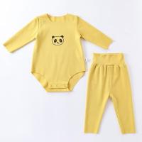 Cation Fabric & Spandex & Polyester Baby Clothes Set Cute & unisex Pants & top printed PC