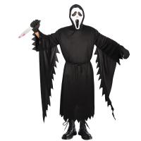 Polyester Men Halloween Cosplay Costume Halloween Design Solid black : PC