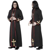Polyester Hommes Halloween Cosplay Costume Collier Solide Noir Ensemble
