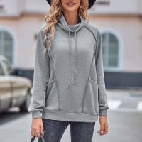 Polyester Slim Women Sweatshirts & loose patchwork Solid PC