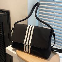 Nylon Shoulder Bag large capacity & soft surface black PC