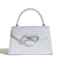 PVC Handbag with chain & durable & attached with hanging strap Solid silver PC