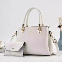 PU Leather With Coin Purse & hard-surface Handbag large capacity & attached with hanging strap Solid PC