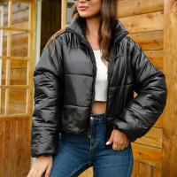 Polyester Women Parkas & thermal Solid black PC