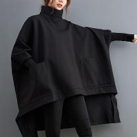 Polyamide Sweatshirts femmes Solide Noir : pièce