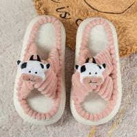 Cotton Cloth Fluffy slippers hardwearing Pair