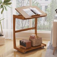 Moso Bamboo Tea Table for storage & durable & with pulley PC