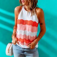 Acrylic Tank Top & loose knitted striped PC