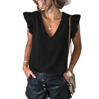 Polyester Women Sleeveless Blouses & loose patchwork Solid PC