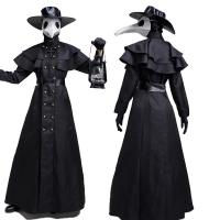 Polyester Hommes Halloween Cosplay Costume Solide Noir Ensemble