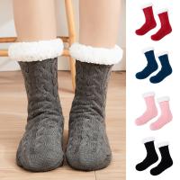 Acrylic Women Floor Socks thicken & anti-skidding & thermal Solid : Pair