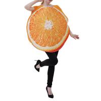 Poliéster Traje de cosplay de las mujeres de halloween, sombrero & parte superior, impreso, patrón de fruta, naranja rojizo, :,  trozo