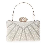 Polyester Easy Matching Clutch Bag with chain & with rhinestone Plastic Pearl PC