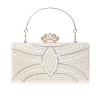 Polyester Easy Matching Clutch Bag with chain & with rhinestone Plastic Pearl PC