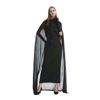 Polyester Women Halloween Cosplay Costume Halloween Design & two piece Solid black Set