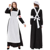 Polyester Women Halloween Cosplay Costume Halloween Design & breathable Solid black PC