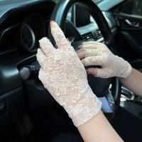 Polyester Riding Half Finger Glove soft & sun protection floral : Pair